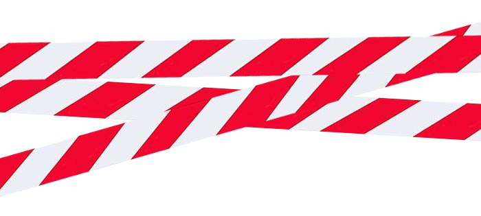 ЛО Лента оградительная штриховая 50мм 500м "Зебра", красно-белая внешний вид 4