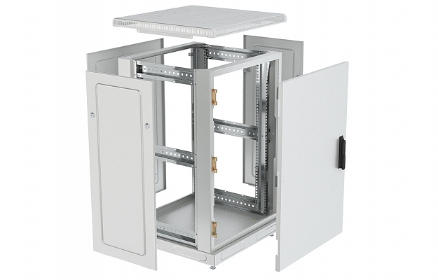 CCD ShT-NP-24U-600-1000-M  19", 24U (600x1000) Floor Mount Telecommunication Cabinet, Metal Front Door внешний вид 9