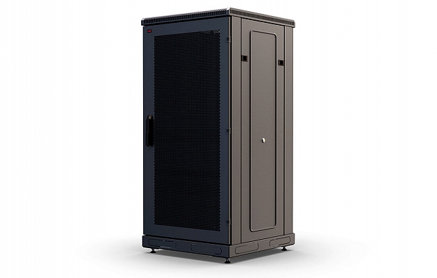 CCD ShT-NP-M-24U-800-800-P-Ch  19", 24U (800x800) Floor Mount Telecommunication Cabinet, Perforated Front Door, Black внешний вид 1