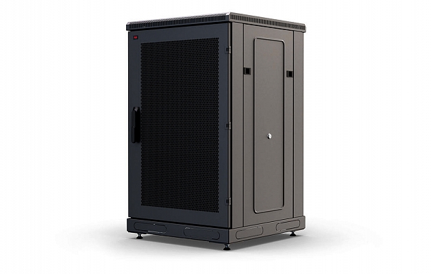 CCD ShT-NP-M-18U-600-800-P-Ch 19", 18U (600x800) Floor Mounted Telecommunication Cabinet , Perforated Front Door, Black внешний вид 1