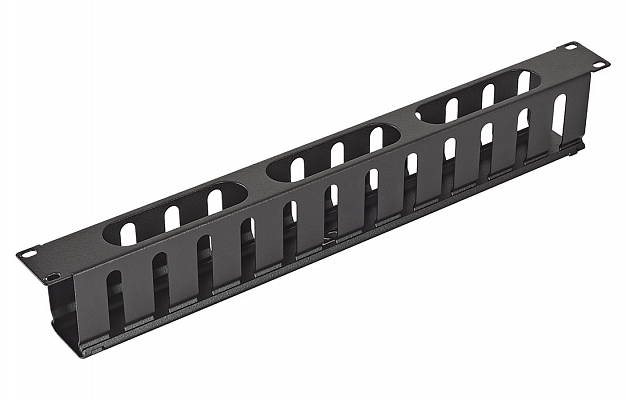 CCD OKGK-19"-1U-Ch 12 Slots Horizontal Cable Organizer with Cover, Black внешний вид 3