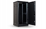 Шкаф телекоммуникационный напольный 19", 24U(800x800), ШТ-НП-М-24U-800-800-М-Ч, передняя дверь металл, черный ССД внешний вид 4