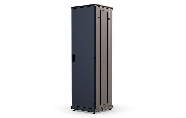 Шкаф телекоммуникационный напольный 19", 42U(800x800), ШТ-НП-М-42U-800-800-М-Ч, передняя дверь металл, черный ССД внешний вид 1