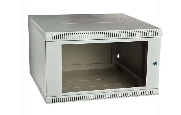 Шкаф телекоммуникационный настенный разборный 19”,9U(600x650), ШТ-НСр-9U-600-650-С дверь стекло ССД внешний вид 1