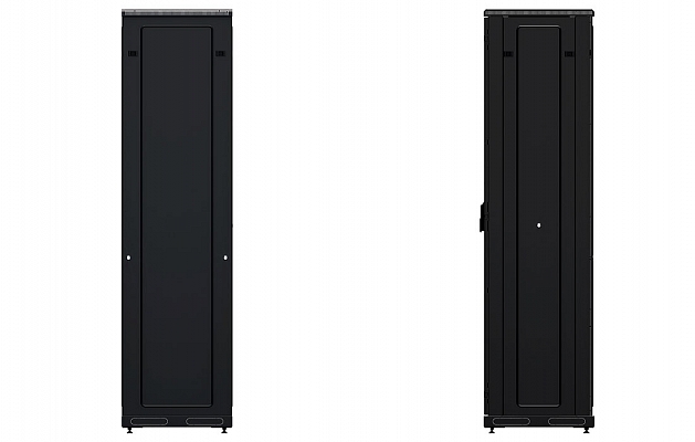 Шкаф телекоммуникационный напольный 19", 47U (600x600), ШТ-НП-М-47U-600-600-М-Ч, передняя дверь металл, черный ССД внешний вид 5