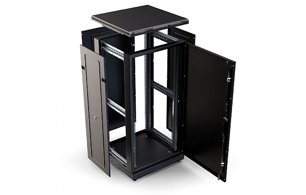 CCD ShT-NP-M-24U-600-1000-M-Ch 19", 24U (600x1000) Floor Mount Telecommunication Cabinet, Metal Front Door, Black внешний вид 2