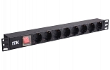 PH12-8D3 ITK Power Distribution Unit, 8 C14 Outlets, w/LED Switch, 1U, No Cord, German Plug