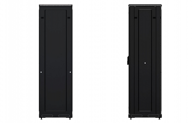 Шкаф телекоммуникационный напольный 19", 42U(600x600), ШТ-НП-М-42U-600-600-М-Ч, передняя дверь металл, черный ССД внешний вид 5
