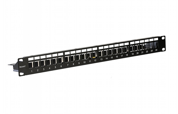 02-0054 REXANT PRO Патч-панель наборная 19", 1U, 24 порта, STP внешний вид 1