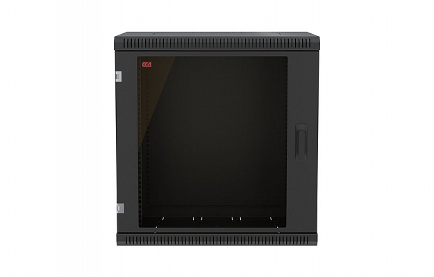 Шкаф телекоммуникационный настенный разборный черный 19”,15U(600x450), ШТ-НСр-15U-600-450-С-Ч дверь стекло ССД внешний вид 2