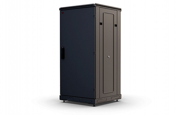 CCD ShT-NP-M-24U-800-1000-M-Ch  19", 24U (800x1000) Floor Mount Telecommunication Cabinet, Metal Front Door, Black внешний вид 1