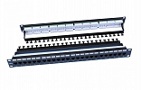 246107 PP3-19-24-8P8C-C6-110D Hyperline 19" Patch Panel, 1U, 24 RJ-45 Ports, Cat. 6, Dual IDC, ROHS, Black (w/rear cable organizer)