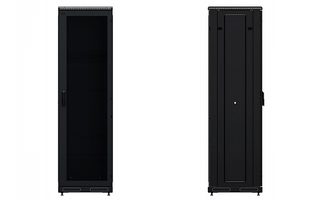 CCD ShT-NP-M-42U-600-600-P-Ch  19", 42U (600x600) Floor Mount Telecommunication Cabinet, Perforated Front Door, Black внешний вид 3