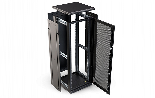 CCD ShT-NP-M-27U-600-600-P-Ch  19", 27U (600x600) Floor Mount Telecommunication Cabinet, Perforated Front Door, Black внешний вид 2