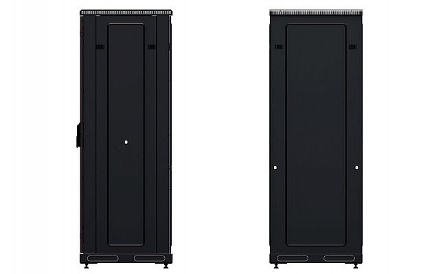 Шкаф телекоммуникационный напольный 19", 27U(800x1000), ШТ-НП-М-27U-800-1000-М-Ч, передняя дверь металл, черный ССД внешний вид 5