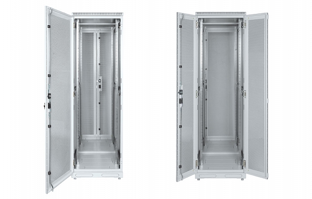 Шкаф телекоммуникационный напольный серверный 19",47U(600x1000) , ШТ-НП-С-47U-600-1000-ПП передняя,задняя двери перфорированные ССД внешний вид 7