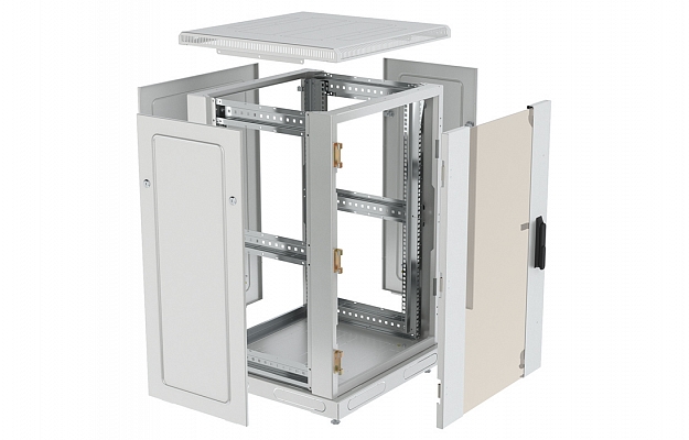 CCD ShT-NP-24U-600-600-S  19", 24U (600x600) Floor Mount Telecommunication Cabinet, Glass Front Door внешний вид 9