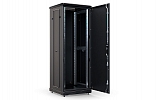 Шкаф телекоммуникационный напольный 19", 27U(800x800), ШТ-НП-М-27U-800-800-М-Ч, передняя дверь металл, черный ССД внешний вид 4
