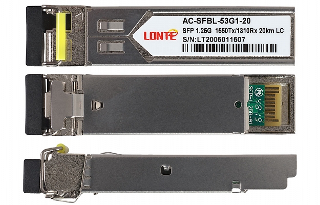 SFP WDM 1.25G Tx1550/Rx1310 20km LC DDM Fiber Optic Transceiver внешний вид 3