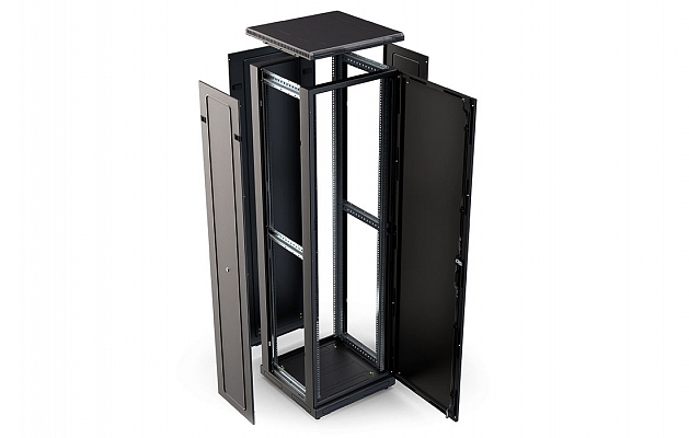 CCD ShT-NP-M-42U-800-1000-M-Ch  19", 42U (800x1000) Floor Mount Telecommunication Cabinet, Metal Front Door, Black внешний вид 2