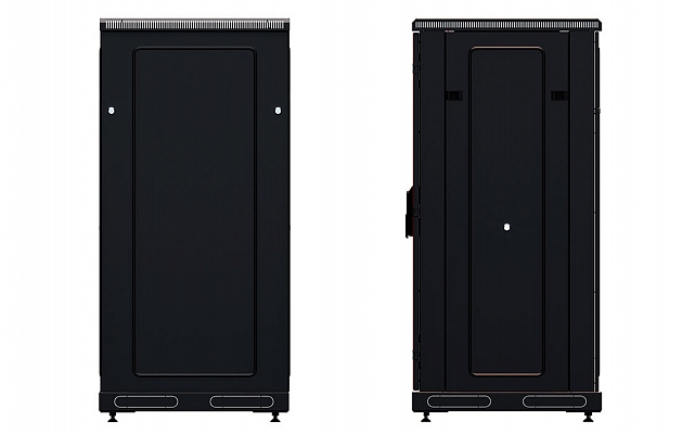 CCD ShT-NP-M-24U-600-1000-S-Ch 19", 24U (600x1000) Floor Mount Telecommunication Cabinet, Glass Front Door, Black внешний вид 5