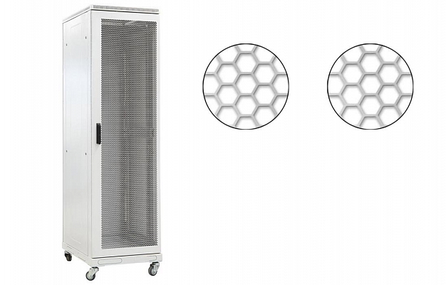 CCD ShT-NP-33U-800-800-PP  19", 33U (800x800) Floor Mount Telecommunication Cabinet, Perforated Front and Rear Doors