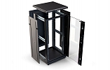 CCD ShT-NP-M-24U-800-1000-S-Ch  19", 24U (800x1000) Floor Mount Telecommunication Cabinet, Glass Front Door, Black внешний вид 2