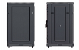 CCD ShT-NP-M-18U-800-1000-S-Ch 19", 18U (800x1000) Floor Mount Telecommunication Cabinet, Glass Front Door, Black внешний вид 5