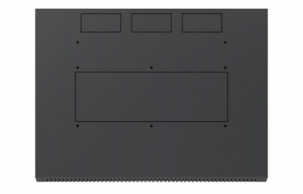 Шкаф телекоммуникационный настенный разборный черный 19”,9U(600x450), ШТ-НСр-9U-600-450-С-Ч дверь стеклянная ССД внешний вид 6