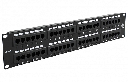 Патч-панель 19", 2U, 48 портов RJ-45