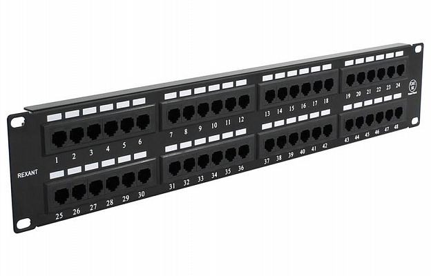 04-0022 REXANT Патч-панель 19", 2U, 48 портов RJ-45, категория 5e