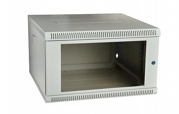 Шкаф телекоммуникационный настенный разборный со съемными боковыми стенками 19”,9U(600x450), ШТ-НСрМ-9U-600-450-С дверь стекло ССД внешний вид 1