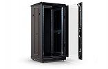 Шкаф телекоммуникационный напольный 19", 24U(600x600), ШТ-НП-М-24U-600-600-С-Ч, передняя дверь стекло, черный ССД внешний вид 4