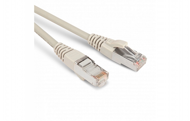 42338 Hyperline PC-LPM-STP-RJ45-RJ45-C5e-3M-LSZH-GY Patch Cord F/UTP, Shielded, Cat. 5е, LSZH, 3 m, Grey внешний вид 1