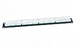 246095 Hyperline PP3-19-24-8P8C-C5E-110D Патч-панель 19", 1U, 24 порта RJ-45, категория 5e, Dual IDC, ROHS, цвет черный внешний вид 2