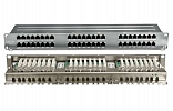 420641 Hyperline PPHD-19-48-8P8C-C5E-SH-110D Патч-панель высокой плотности 19", 1U, 48 портов RJ-45, полный экран, категория 5E, Dual IDC