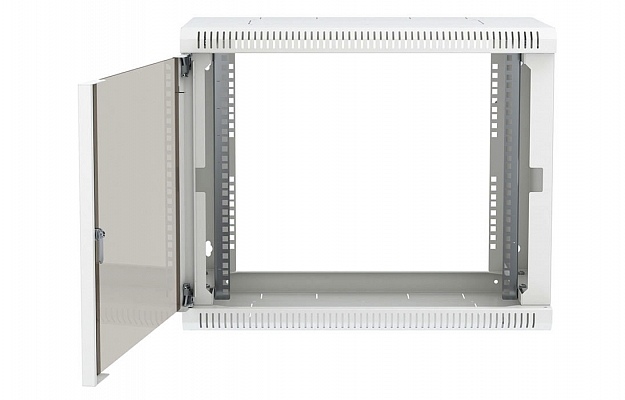 Шкаф телекоммуникационный настенный разборный 19”,9U(600x350), ШТ-НСр-9U-600-350-С дверь стекло ССД внешний вид 4