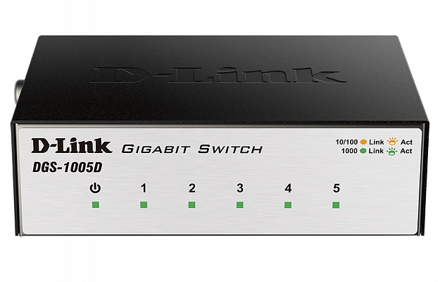 Коммутатор D-Link DGS-1005D/I3A 5G неуправляемый внешний вид 1