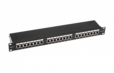 Патч-панель 19", 1U, 24 порта RJ-45
