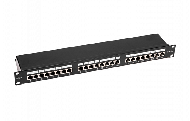 02-0041 REXANT PRO Патч-панель 19", 1U, 24 порта, STP, RJ-45, CAT 5e внешний вид 1