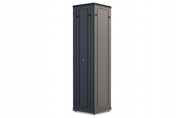 Шкаф телекоммуникационный напольный 19", 47U (600x600), ШТ-НП-М-47U-600-600-М-Ч, передняя дверь металл, черный ССД внешний вид 6