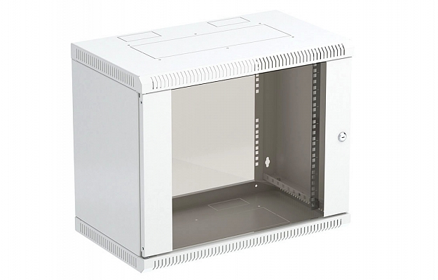 Шкаф телекоммуникационный настенный разборный 19”,9U(600x350), ШТ-НСр-9U-600-350-С дверь стекло ССД внешний вид 1
