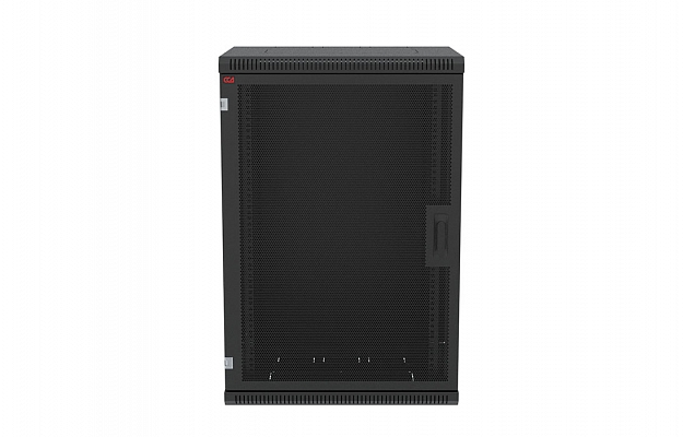 Шкаф телекоммуникационный настенный разборный черный 19”,18U(600x550), ШТ-НСр-18U-600-550-П-Ч дверь перфорированная ССД внешний вид 2