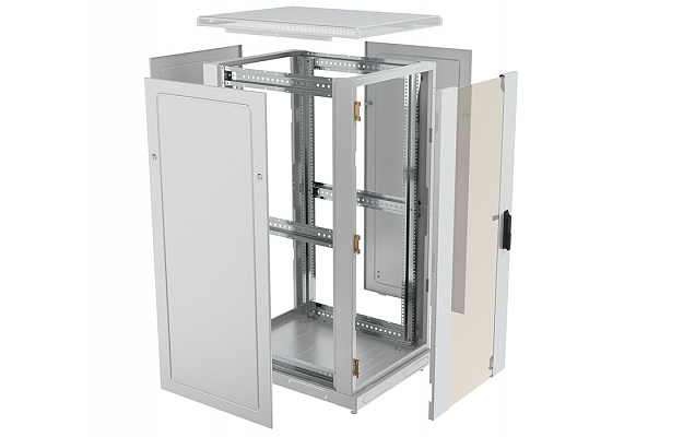 CCD ShT-NP-27U-600-1000-S  19", 27U (600x1000) Floor Mount Telecommunication Cabinet, Glass Front Door внешний вид 9