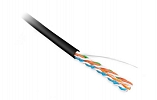 49118 Hyperline UUTP4-C5E-S24-OUT-PE-BK-500 (500 m) Twisted Pair Cable, Unshielded U/UTP, Category 5e, 4 pairs (24 AWG), Solid, Outdoor