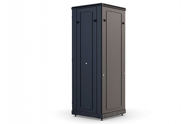 Шкаф телекоммуникационный напольный 19", 27U(600x600), ШТ-НП-М-27U-600-600-М-Ч, передняя дверь металл, черный ССД внешний вид 6