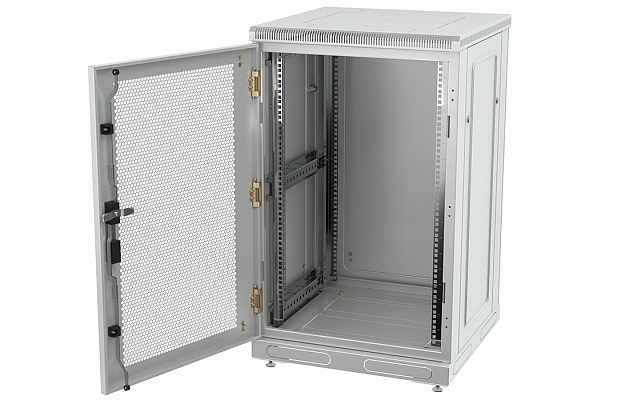 Шкаф телекоммуникационный напольный 19",18U(600x1000), ШТ-НП-18U-600-1000-П, передняя дверь перфорированная ССД внешний вид 3