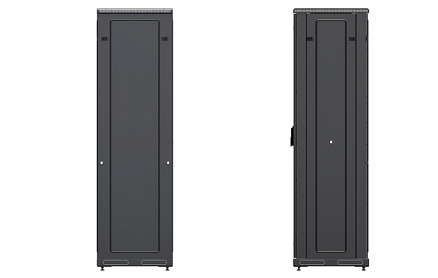 CCD ShT-NP-M-42U-800-800-P-Ch  19", 42U (800x800) Floor Mount Telecommunication Cabinet, Perforated Front Door, Black внешний вид 5