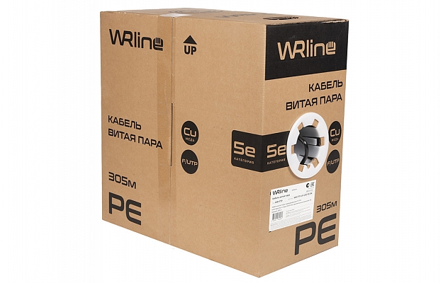 WRline WR-FTP-4P-C5E-PE-BK Кабель витая пара, экранированный F/UTP, категория 5e, 4 пары (0,50 мм), одножильный, внешний, PE, черный, 305 м внешний вид 4
