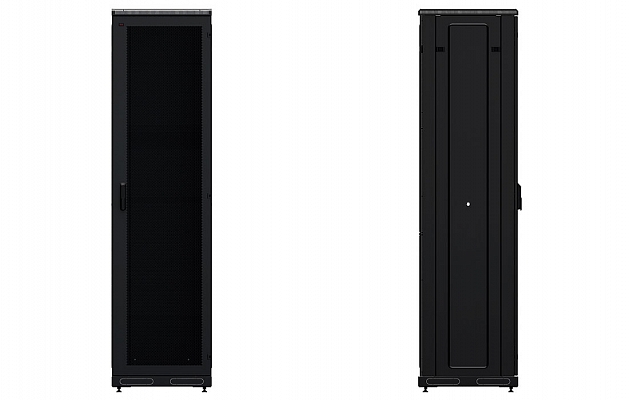 CCD ShT-NP-M-47U-600-600-P-Ch  19", 47U (600x600) Floor Mount Telecommunication Cabinet, Perforated Front Door, Black внешний вид 3